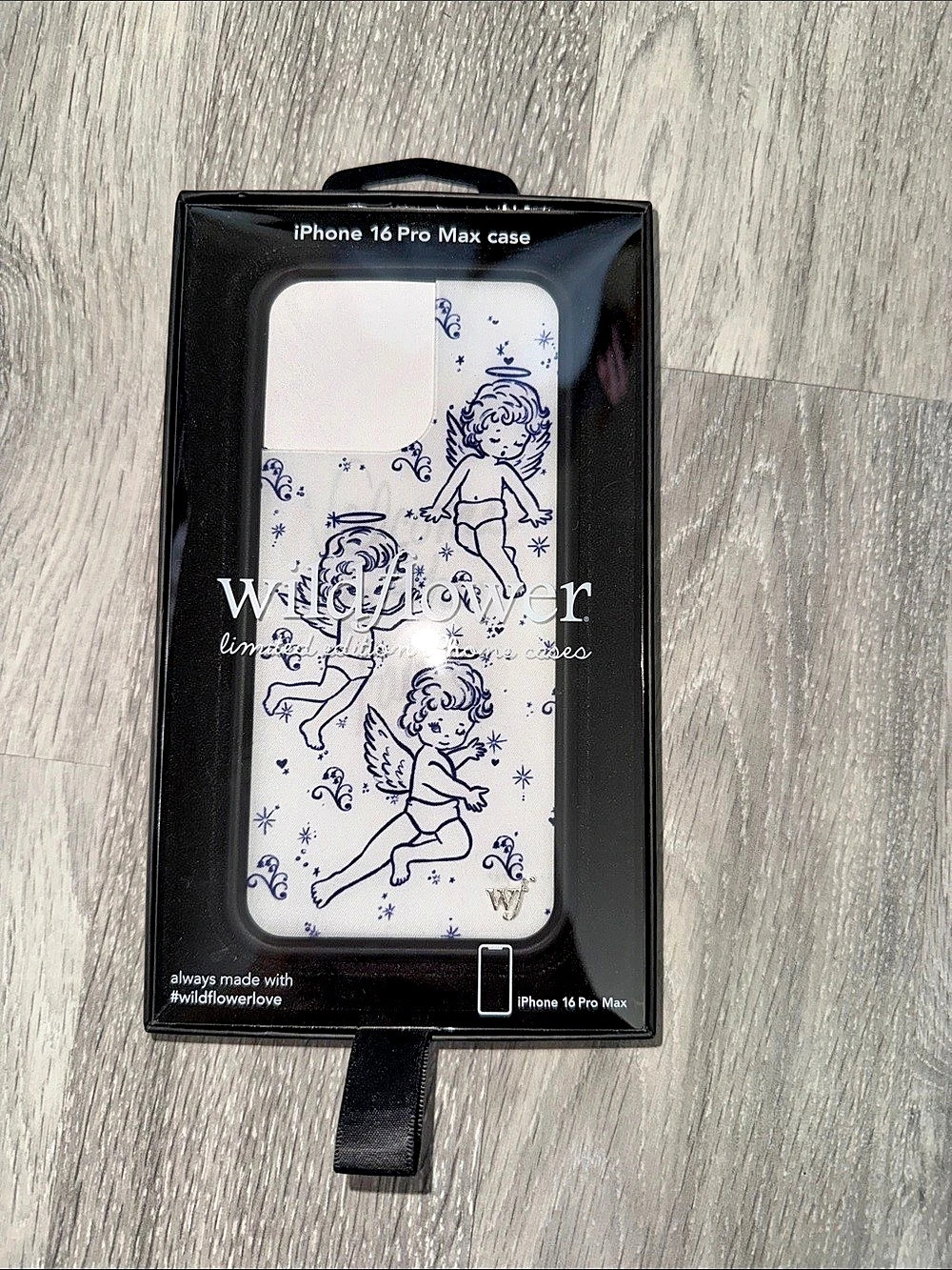 Wildflower Cherubs iPhone 16 Pro Max Case White & Blue NWT